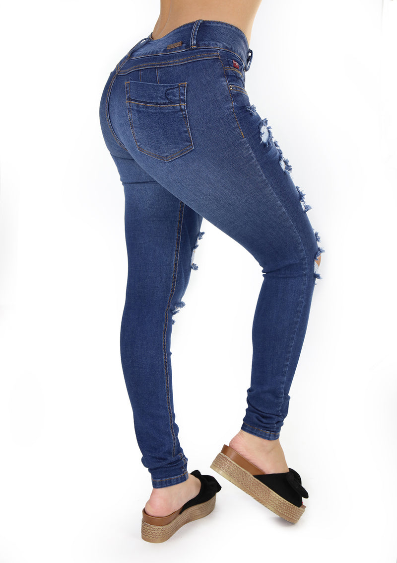 1645L Destroyed Skinny Jean Long Woman by Scarcha