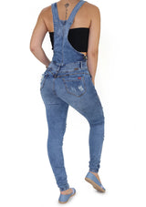 1666 Destroyed Denim Overall Women's by Scarcha