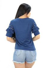 SC5204 Blue Blusa de Mujer by Scarcha - Pompis Stores