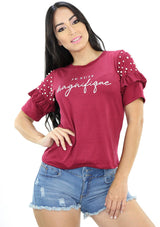 SC5204 Burgundy Blusa de Mujer by Scarcha - Pompis Stores