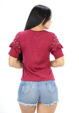 SC5204 Burgundy Blusa de Mujer by Scarcha - Pompis Stores