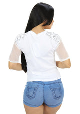 SC5219 White Blusa de Mujer by Scarcha - Pompis Stores