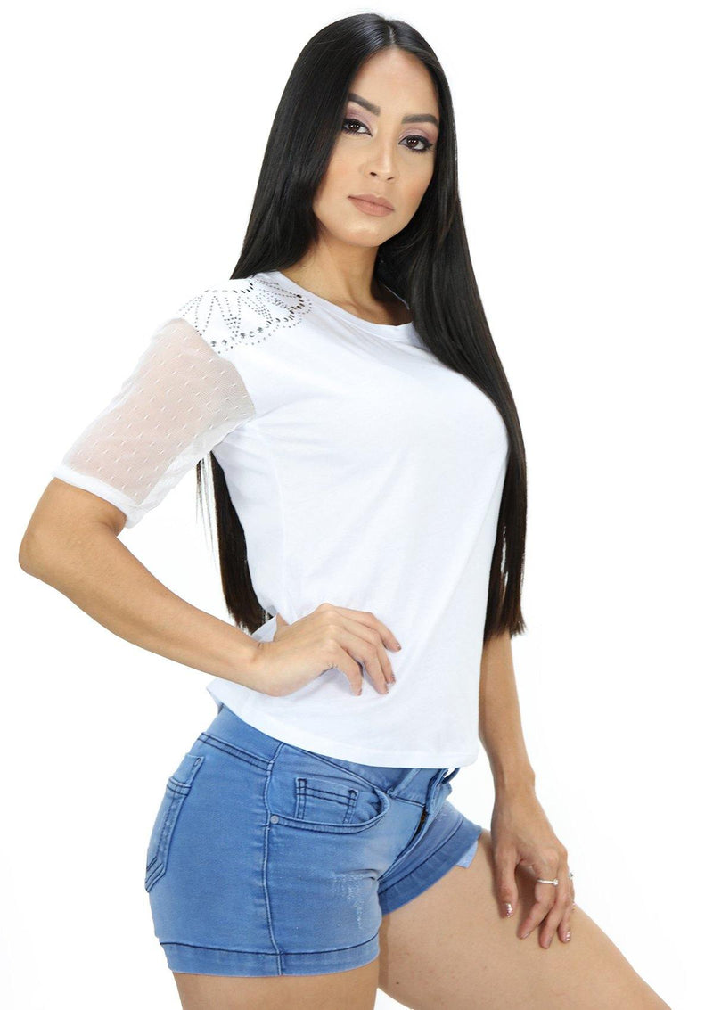 SC5219 White Blusa de Mujer by Scarcha - Pompis Stores