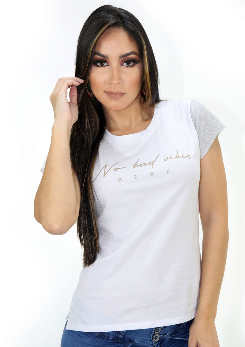 SC5280 No bad vibes HERE Blusa de Mujer by Scarcha