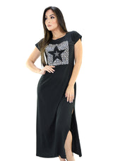SC5302 Animal Print Star Maxi Dress de Mujer by Scarcha