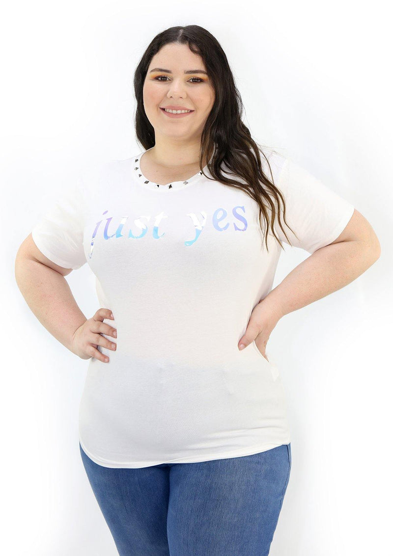 SCLCUA189 Plus White Blusa de Mujer by Scarcha - Pompis Stores