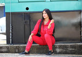 SCLD901 Red Urban Set Chaqueta y Pantalón de Mujer by Scarcha - Pompis Stores
