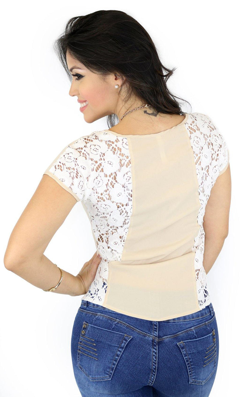 30811 Floral Lace Blouse Trendy by Keila Hernandez