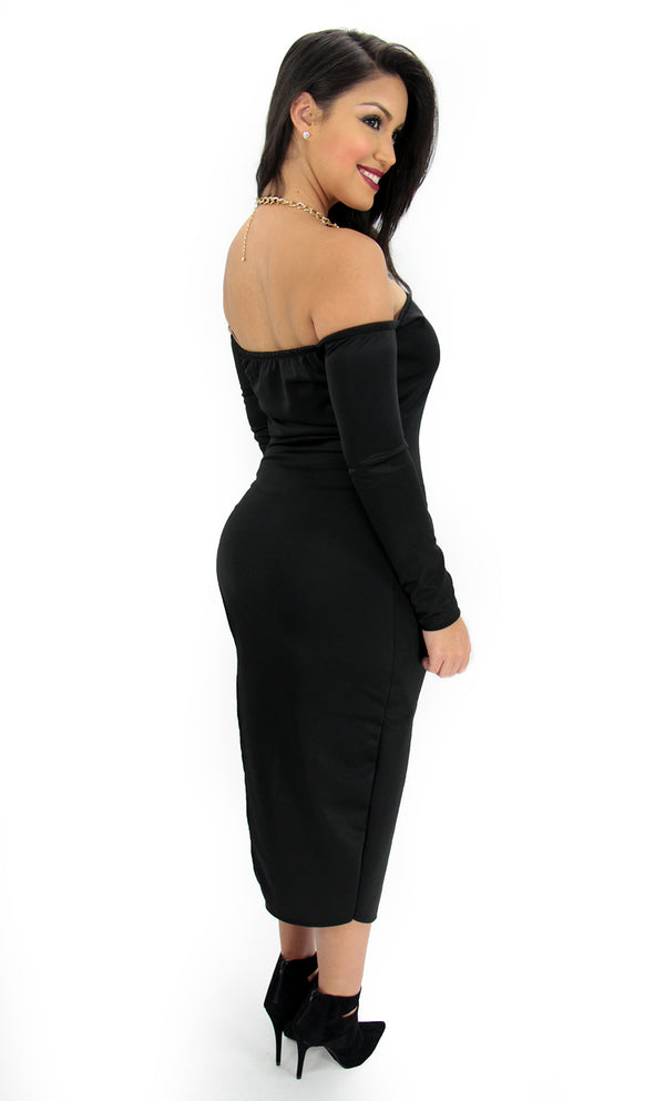 37501 Geo Black Dress Trendy by Keila Hernández