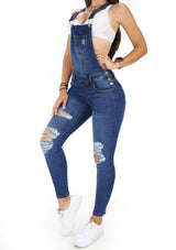 1778 Destroyed Denim Overall Women's by Scarcha